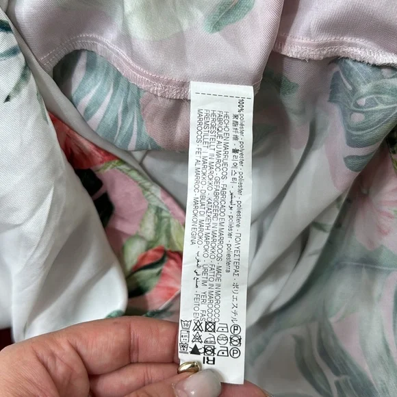 Zara Pink and Green Long Sleeve Resort Dress - Picture 11 of 12